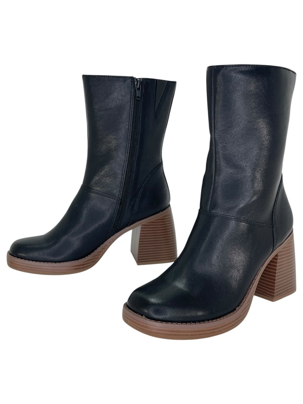 Sun + Stone Aleenn Black Faux Leather High Top Womens Ankle Boots Size 7M - Picture 10 of 13